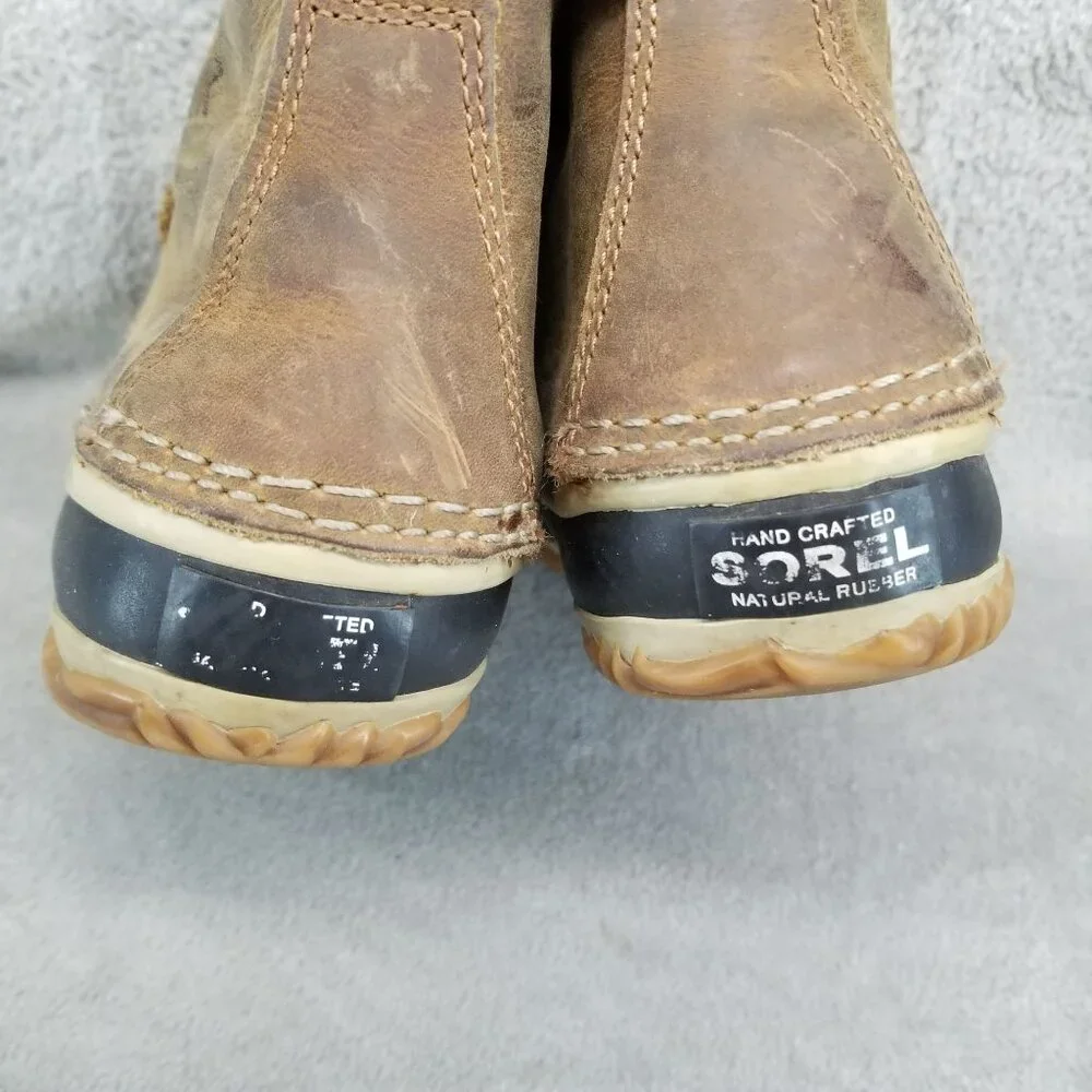 Sorel Shoes Womens Size 8 Out N About Brown Leather Waterproof Rain Boots